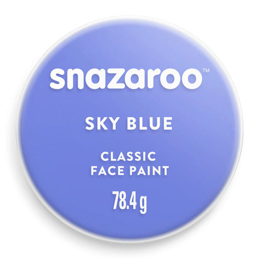 Snazaroo sky blue face paint container on a white background