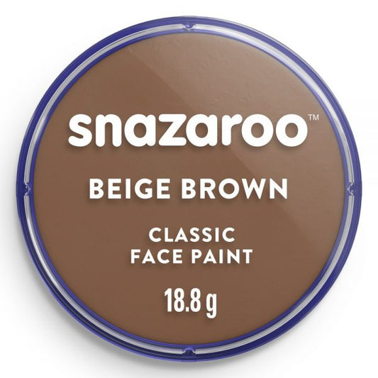 Snazaroo beige brown face paint container on a white background