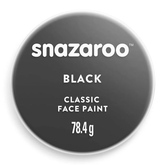 Snazaroo black face paint container on a white background