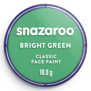 Snazaroo bright green face paint container on a white background