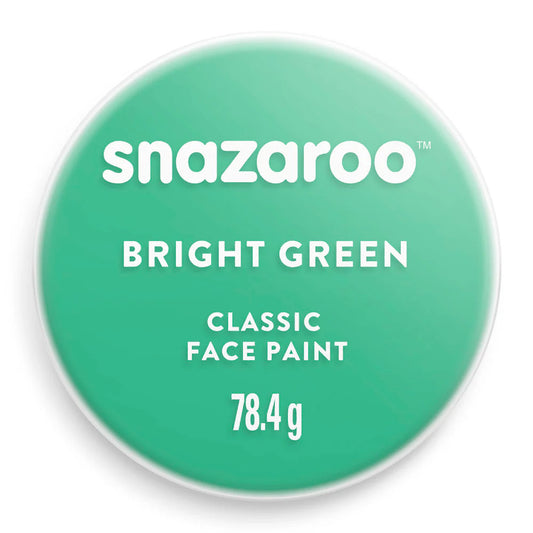 Snazaroo bright green face paint container on a white background