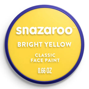 Snazaroo bright yellow face paint container on a white background