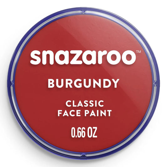 Snazaroo burgundy face paint container on a white background