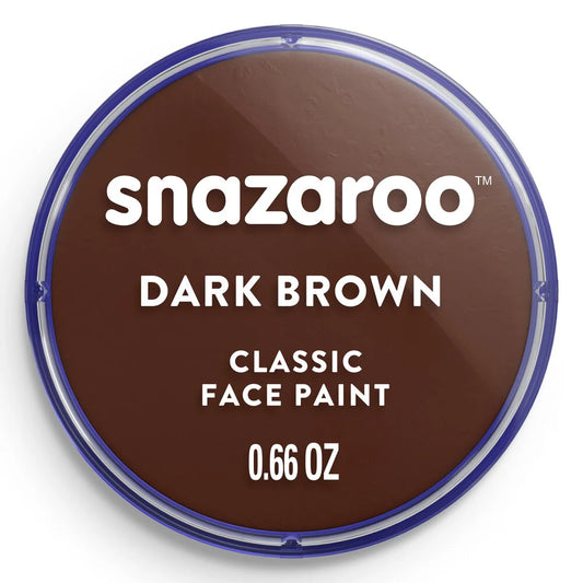 Snazaroo dark brown face paint container on a white background