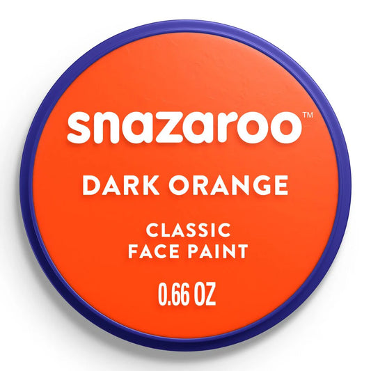 Snazaroo dark orange face paint container on a white background