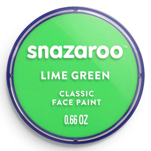 Snazaroo lime green face paint container on a white background