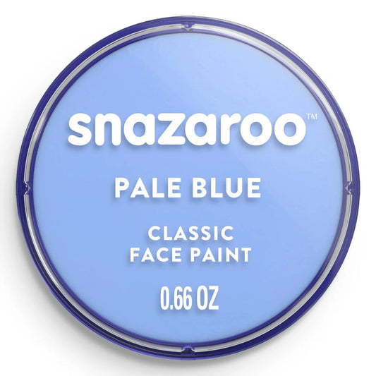 Snazaroo pale blue face paint container on a white background