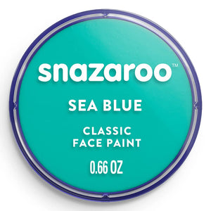 Snazaroo sea blue face paint container on a white background