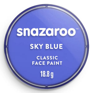 Snazaroo sky blue face paint container on a white background