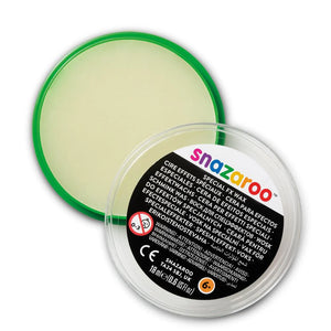 Snazaroo face paint container with green lid on a white background