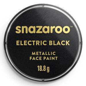 Snazaroo electric black metallic face paint container on a white background