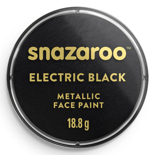 Snazaroo electric black metallic face paint container on a white background