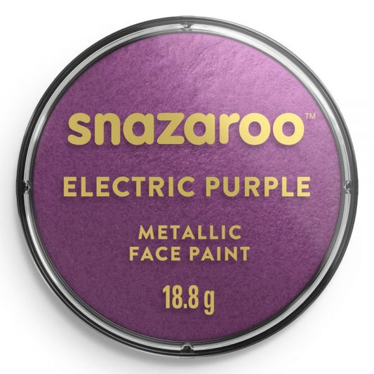 Snazaroo electric purple metallic face paint container on a white background