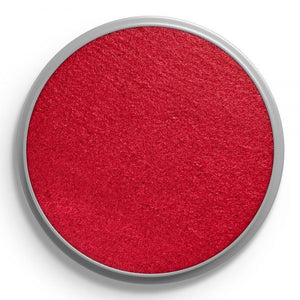 Red sparkle face paint by snazaroo with a silver rim on a white background