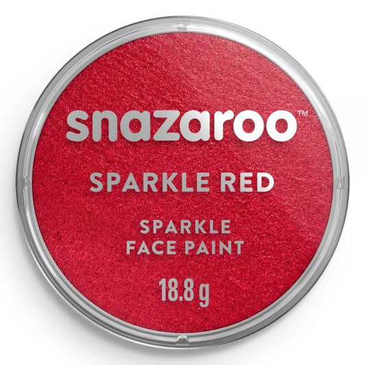 Snazaroo sparkle red face paint container on a white background