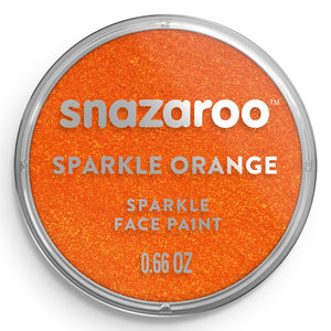 Snazaroo sparkle orange face paint container on a white background