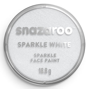 Snazaroo sparkle white face paint container on a white background
