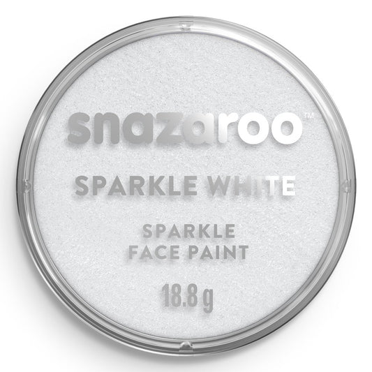 Snazaroo sparkle white face paint container on a white background
