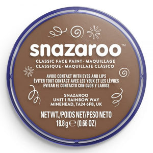 Snazaroo face paint container with brown color on a white background