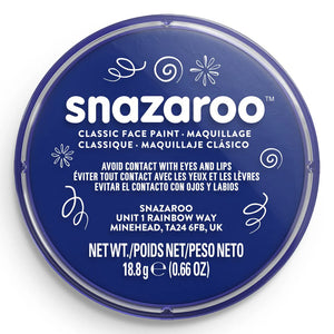 Snazaroo face paint container with blue lid and white label on a white background