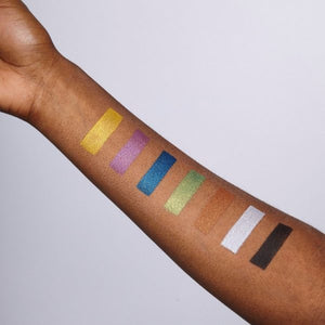 Snazaroo face paint swatches on a person's arm against a light gray background