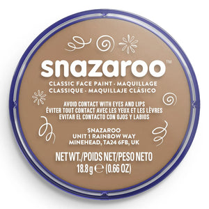 Snazaroo face paint container with brown color on a white background