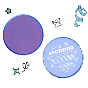 Snazaroo face paint product with sky blue and purple color swatch on a white background