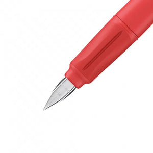 Stabilo Ergonomic EASYbuddy M Nib Fountain Pen - Coral/Red (Blue Ink Cartridge)