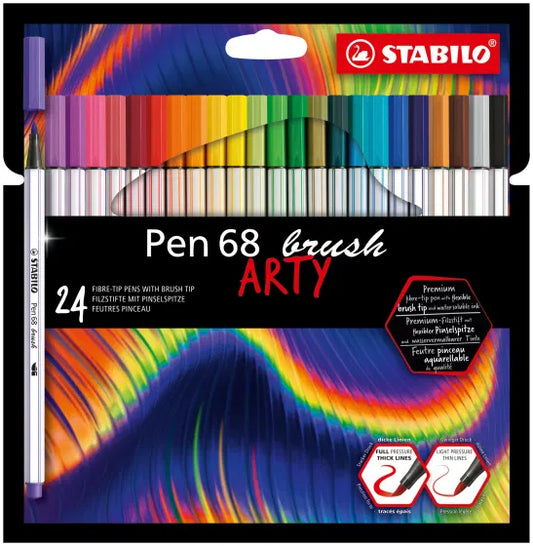 STABILO Premium felt-tip pen with brush tip - 68 brush (24 Assorted)