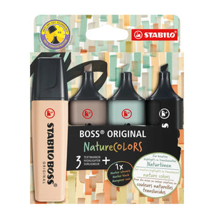 Stabilo Boss Original Highlighter Wallet - Nature Colours (Pack of 4)