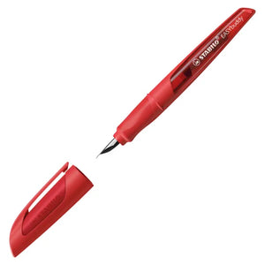 Stabilo Ergonomic EASYbuddy M Nib Fountain Pen - Coral/Red (Blue Ink Cartridge)