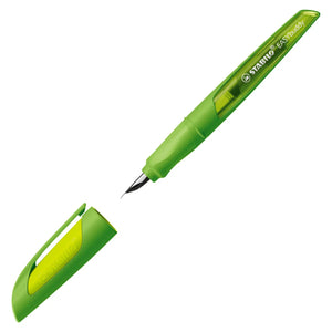 Stabilo Ergonomic EASYbuddy M Nib Fountain Pen - Lime/Green (Blue Ink Cartridge)