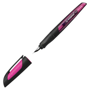 Stabilo Ergonomic EASYbuddy M Nib Fountain Pen - Black/Magenta (Blue Ink Cartridge)
