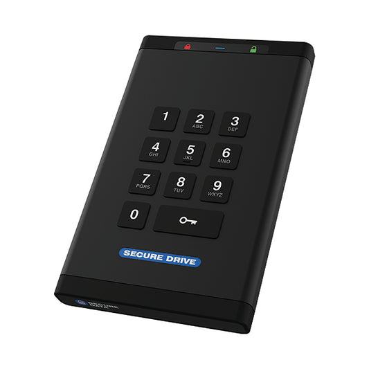 SecureDrive KP Hardware Encrypted External Portable Hard Drive 4TB with Keypad SD-KP-20-BL4000