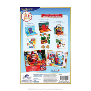 back of the packaging box of The Elf on the Shelf 20th Anniversary - Pop Ups  