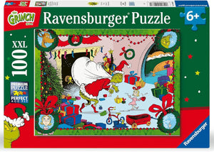Ravensburger Grinch puzzle box with festive scene and character illustrations.