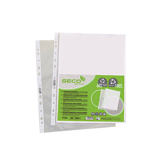 Seco Punch Pockets 50 Micron A4 (Pack of 50) PP50/50