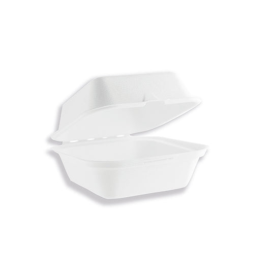 Vegware Bagasse Takeaway Boxes 6 inch White (Pack of 500) B003