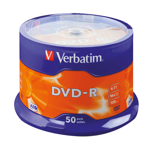 Verbatim DVD-R Spindle 16x 4.7GB (Pack of 50) 43500