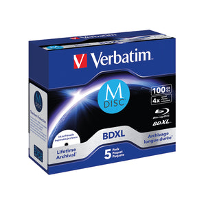 Verbatim M-Disc BD-R XL 100GB 4x (Pack of 5) 43834