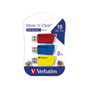 Verbatim Store and Click USB 3.2 16GB (Pack of 3) 49306