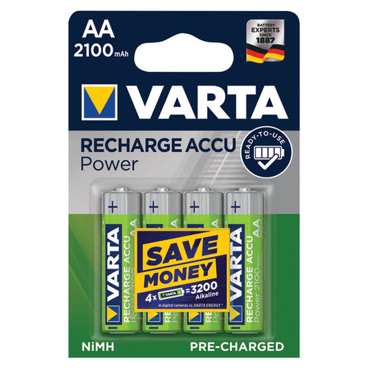 Varta AA Rechargeable Accu Battery NiMH 2100 Mah (Pack of 4) 56706101404