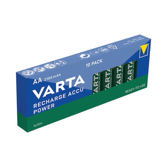 Varta Rechargeable Batteries AA 2100mAh (Pack of 10) 56706101111