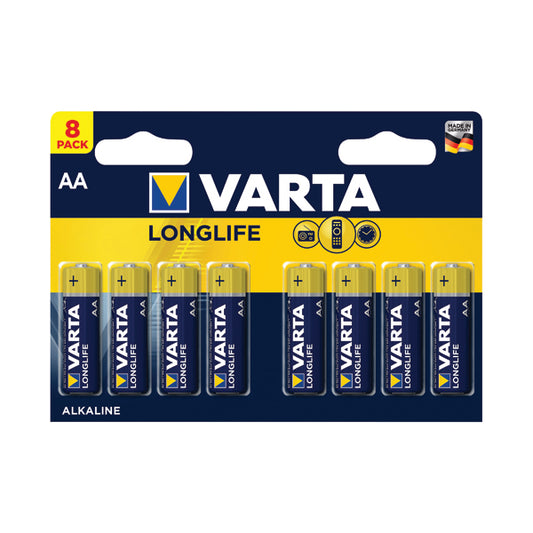 Varta Longlife AA Battery (Pack of 8) 04106101418