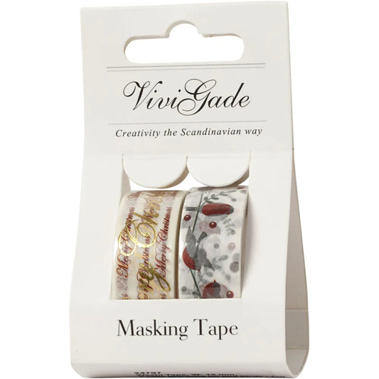 Packaged Vivi Gade masking tape with two rolls on a white background