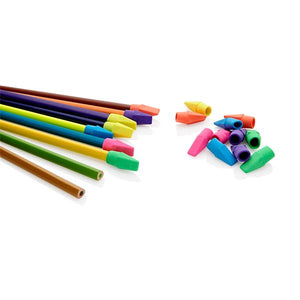 18 Pencil Top Erasers - Neon Collection