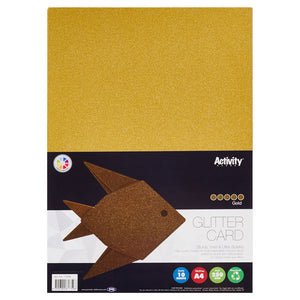 A4 Glitter Card Gold 10 Sheets