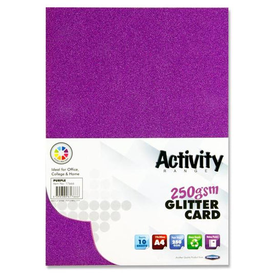 A4 Glitter Card - Purple (10 Sheets)