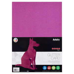 Premier Activity A4 250gsm Glitter Card 10 Sheets - Pink.