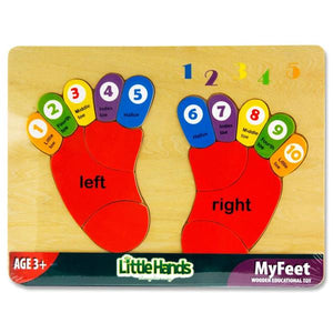 Wooden Education Toy - Counting My Feet Puzzle